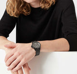 Emporio Armani World Explorer Black Dial Black Steel Strap Watch for Men - AR11398