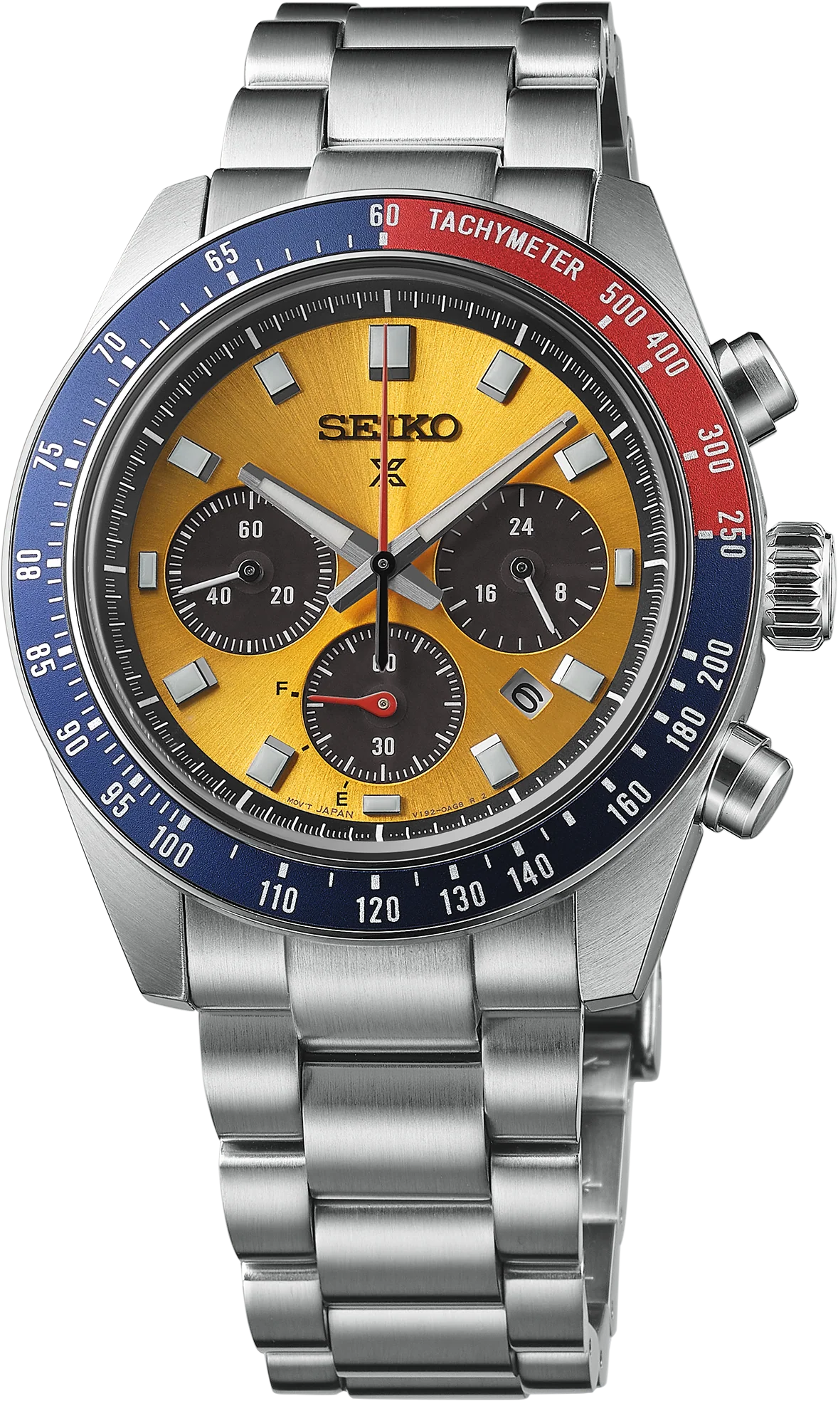Seiko Prospex Solar Chronograph 1969 Re-interpretation Orange Dial Silver Steel Strap Watch for Men - SSC947