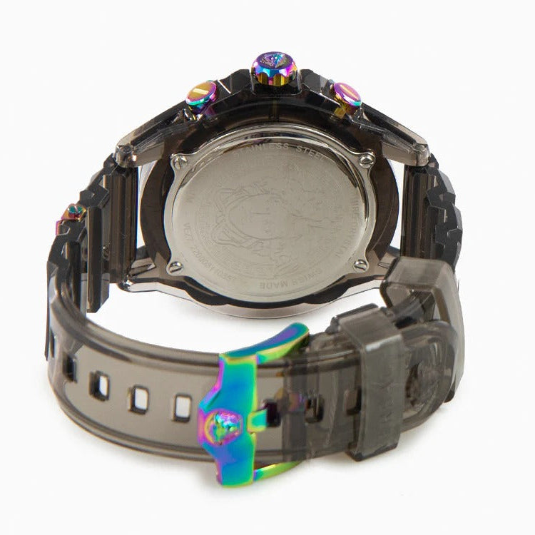 Versace Icon Active Chronograph Black Dial Grey Silicone Strap Watch for Men - VEZ701022