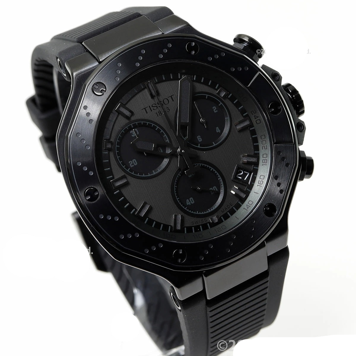 Tissot T-Race Chronograph Black Dial Black Rubber Strap Watch for Men - T141.417.37.061.00
