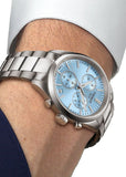 Tissot PR 100 Chronograph Light Blue Dial Silver Steel Strap Watch for Men - T150.417.11.351.00