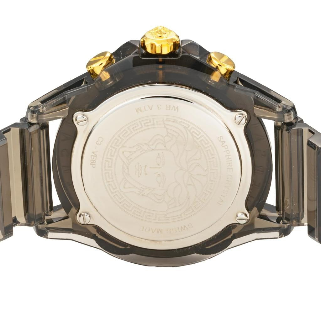 Versace Icon Active Chronograph Black Dial Black Rubber Strap Unisex Watch - VE8P00224