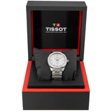 Tissot PRC 100 Solar Quartz Silver Dial Silver Steel Strap Watch for Men - T151.422.11.031.00
