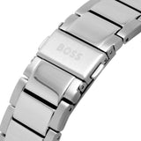 Hugo Boss Taper Chronograph White Dial Silver Steel Strap Watch for Men - 1514087