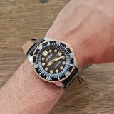 Citizen Mechanical Automatic Black Dial Black Leather Strap Watch for Men - NJ0176-10E