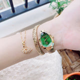 Just Cavalli Serpente Metallica Green Dial Gold Steel Strap Watch for Women - JC1L208M0045