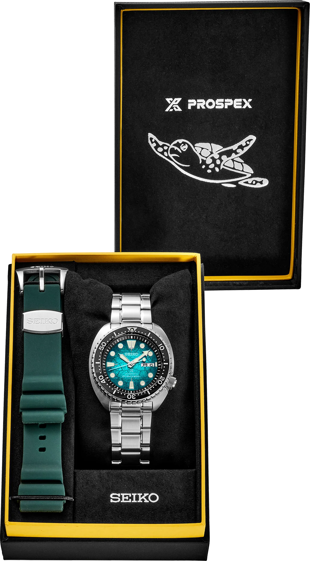 Seiko US Special Edition Automatic Green Dial Silver Steel Strap Watch for Men - SRPH57