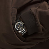 Seiko Prospex Speedtimer Solar Chronograph Black Dial Silver Steel Strap Watch for Men - SSC941