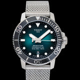 Tissot Seastar 1000 Powermatic 80 Automatic Green Dial Silver Mesh Strap Watch for Men - T120.407.11.091.00