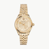 Versace Virtus Quartz Gold Dial Gold Steel Strap Watch for Women - VEHU00720