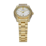 Emporio Armani Federica Mother of Pearl White Dial Gold Steel Strap Watch for Women - AR11657