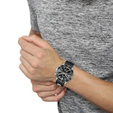 Hugo Boss Runner Chronograph Black Dial Black Silicone Strap Watch for Men - 1514141