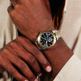 Hugo Boss Troper Chronograph Automatic Blue Dial Two Tone Steel Strap Watch for Men - 1514201