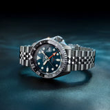 Seiko 5 Sports SKX Racers Heritage Velocity Blue Dial Silver Steel Strap Watch for Men - SSK045K1