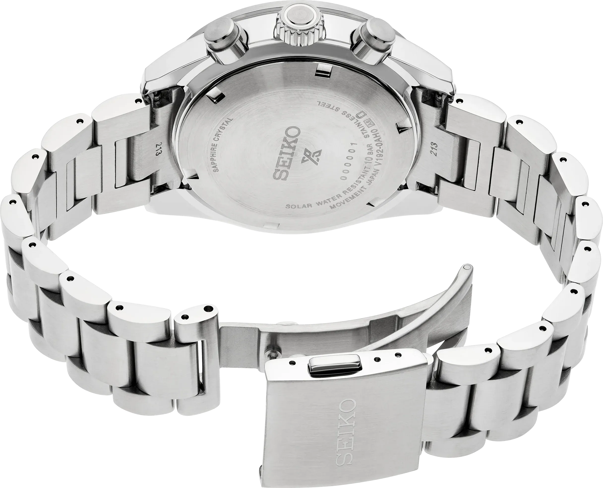 Seiko Prospex Speedtimer Solar Chronograph Grey Dial Silver Steel Strap Watch for Men - SSC939