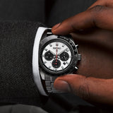 Seiko Prospex Speedtimer Solar Chronograph Silver Dial Silver Steel Strap Watch for Men - SSC911