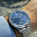 Tissot PR 100 Chronograph Blue Dial Silver Steel Strap Watch for Men - T150.417.11.041.00