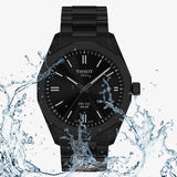 Tissot PRC 100 Solar Quartz Black Dial Black Steel Strap Watch for Men - T151.422.33.051.00