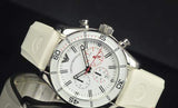 Emporio Armani Sportivo Chronograph White Dial White Rubber Strap Watch for Men - AR5947