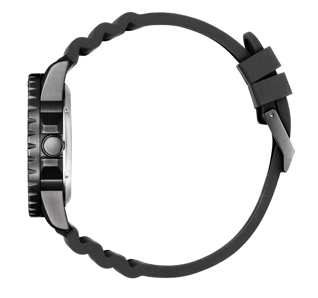 Citizen Mechanical Automatic Black Dial Black Rubber Strap Watch for Men - NJ0125-11E