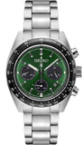 Seiko Prospex Speedtimer Solar Chronograph Green Dial Silver Steel Strap Watch for Men - SSC933