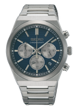 Seiko Conceptual Chronograph Blue Dial Silver Steel Strap Watch for Men- SSB453P1