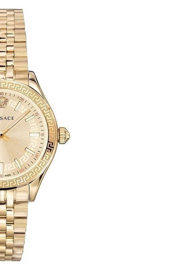 Versace Virtus Quartz Gold Dial Gold Steel Strap Watch for Women - VEHU00720