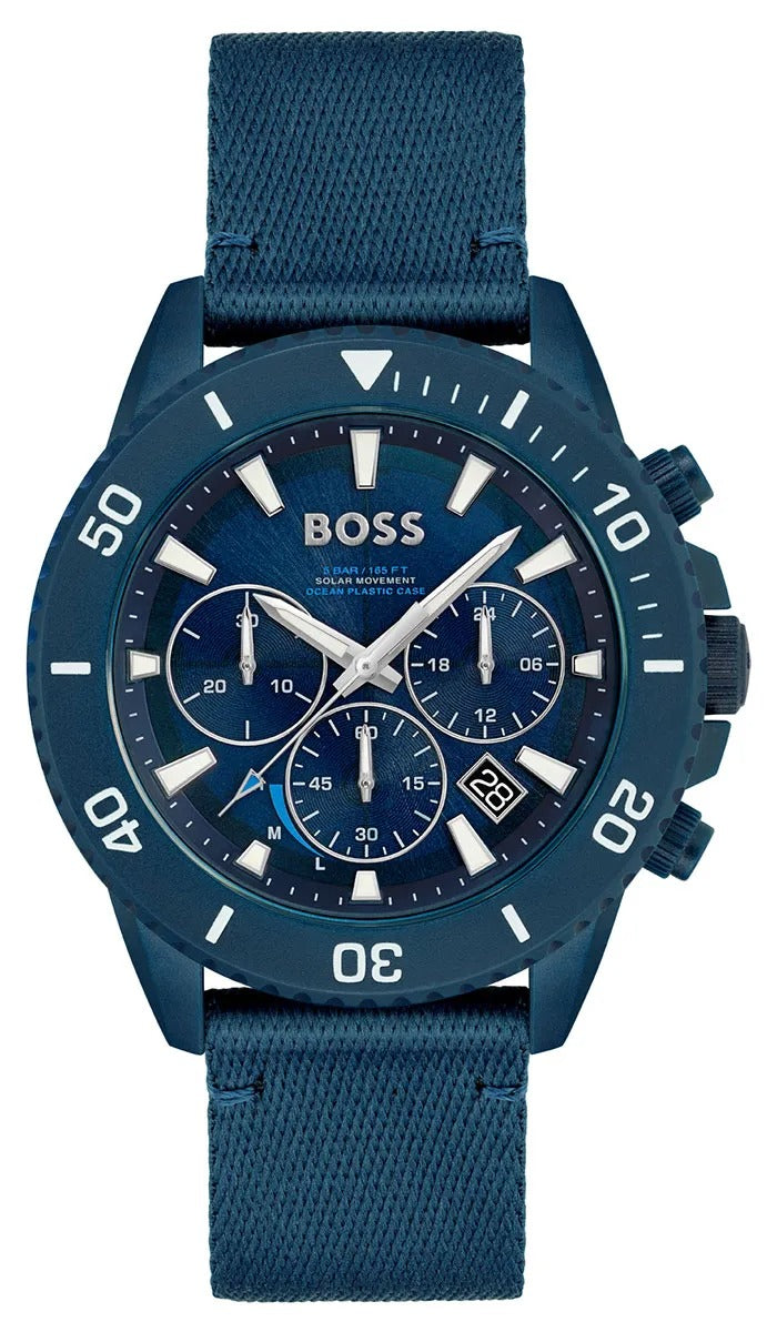 Hugo Boss Admiral Chronograph Blue Dial Blue Nylon Strap Watch for Men - 1513919