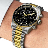 Tissot PR516 Chronograph Black Dial Two Tone Steel Strap Watch for Men - T149.417.22.051.00