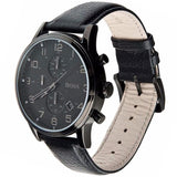 Hugo Boss Aeroliner Chronograph Black Dial Black Leather Strap Watch for Men - 1512567