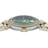Versace Reve Analog Green Dial Two Tone Steel Strap Watch for Women - VE8B00524