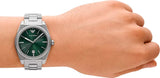 Emporio Armani Frederico Analog Green Dial Silver Steel Strap Watch for Men - AR11621