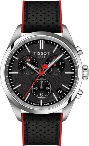 Tissot PR 100 Vuelta Chronograph Black Dial Silver Steel Strap Watch for Men - T150.417.11.051.01