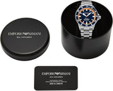Emporio Armani Sea Explorer Blue Dial Silver Steel Strap Watch for Men - AR60090