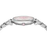 Emporio Armani Gianni T-Bar Pink Dial Silver Steel Strap Watch for Women - AR11686