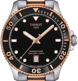 Tissot Seastar 1000 Quartz Black Dial Two Tone Steel Strap Watch for Men - T120.410.22.051.01