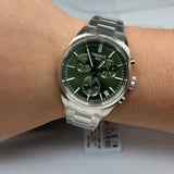 Tissot PR 100 Chronograph Green Dial Silver Steel Strap Watch for Men - T150.417.11.091.00