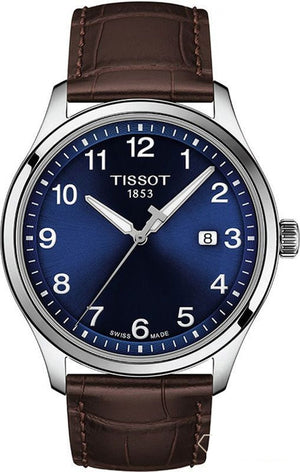 Tissot T-Sport Gent XL Blue Dial Brown Leather Strap Watch for Men - T116.410.16.047.00