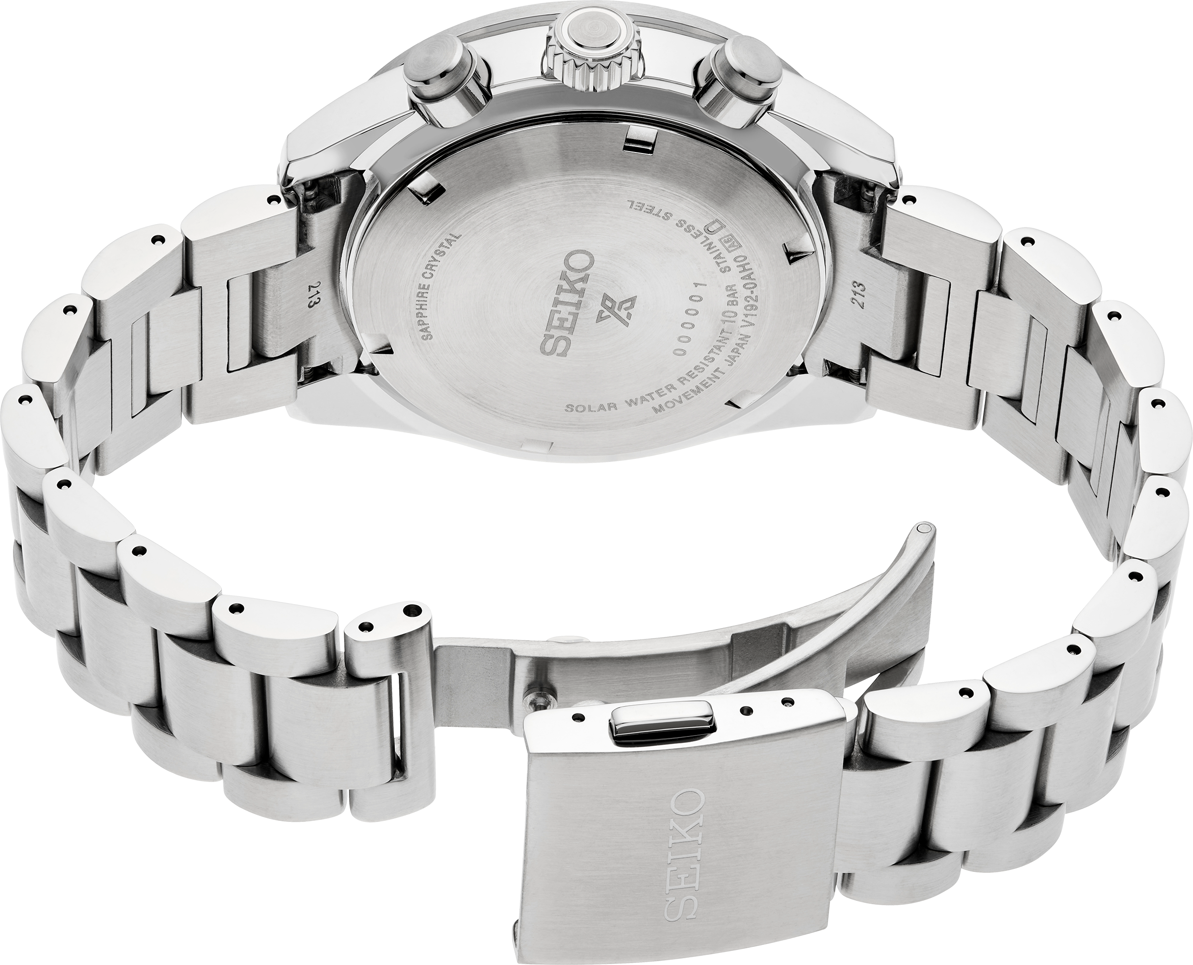 Seiko Prospex Solar Chronograph 1969 Re-interpretation Orange Dial Silver Steel Strap Watch for Men - SSC947