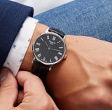 Tissot T Classic Dream Quartz Black Dial Black Leather Strap Watch for Men - T129.410.16.053.00