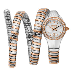 Just Cavalli Vita White Dial Two Tone Steel Strap Watch for Women - JC1L355M0065