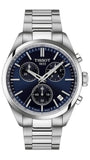 Tissot PR 100 Chronograph Blue Dial Silver Steel Strap Watch for Men - T150.417.11.041.00