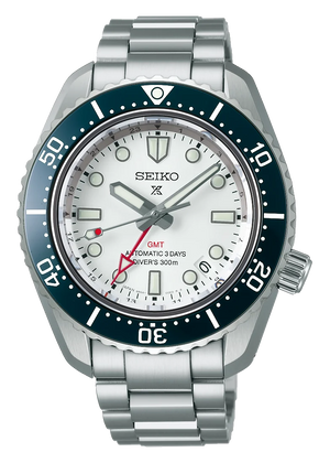 Seiko Prospex 1968 Heritage Diver's GMT 60th Anniversary White Dial Silver Steel Strap Watch for Men - SPB519J1