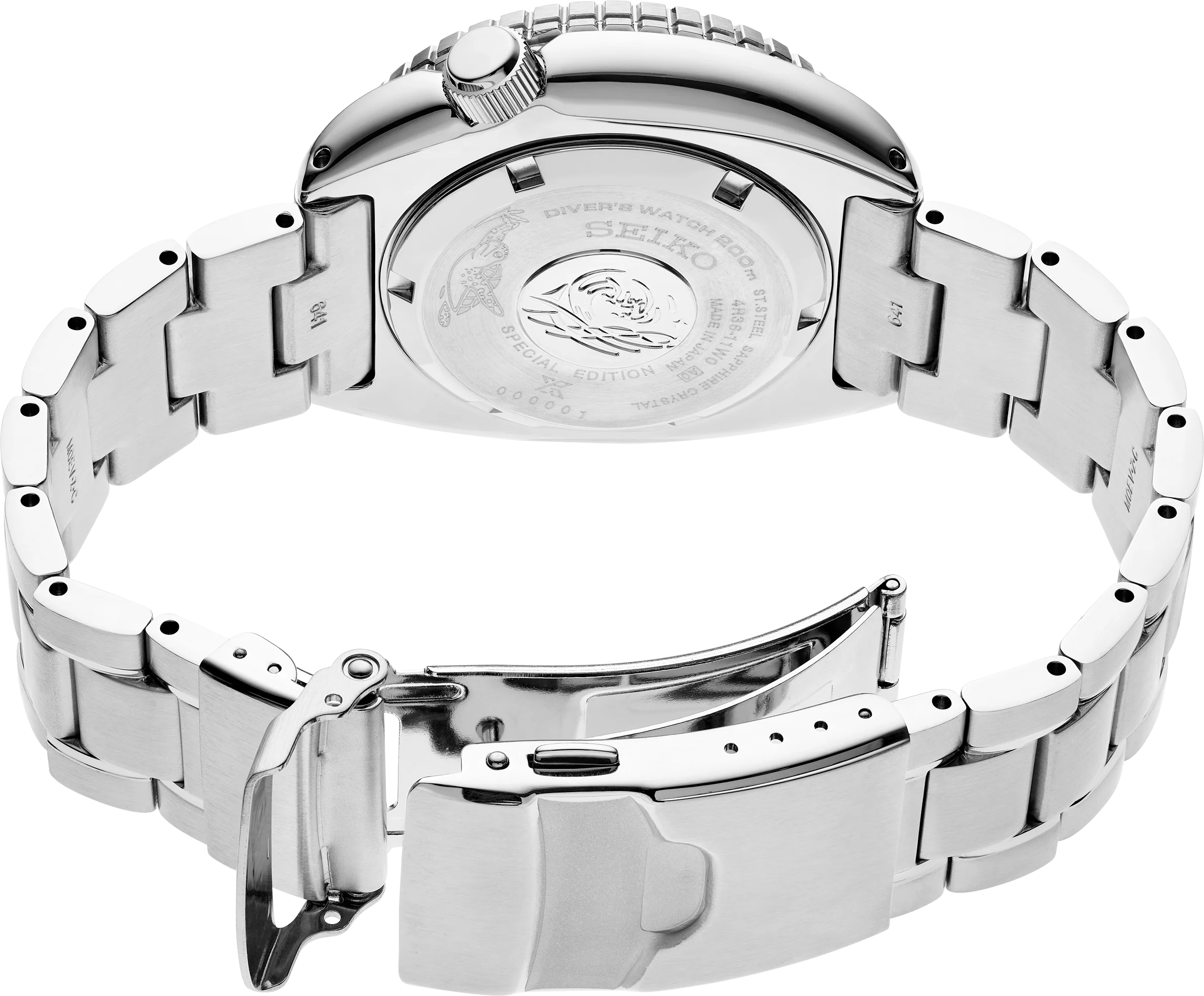 Seiko US Special Edition Automatic Green Dial Silver Steel Strap Watch for Men - SRPH57