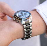 Seiko Prospex Speedtimer Solar Chronograph Limited Edition Blue Dial Two Tone Steel Strap Watch for Men - SSC909