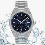 Tissot PRC 100 Solar Quartz Blue Dial Silver Steel Strap Watch for Men - T151.422.11.041.00