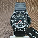 Citizen Mechanical Automatic Black Dial Black Rubber Strap Watch for Men - NJ0125-11E