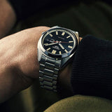 Seiko 5 Sports SNXS Series Automatic Black Dial Silver Steel Strap Watch for Men - SRPK89K1