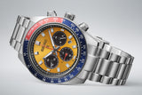 Seiko Prospex Solar Chronograph 1969 Re-interpretation Orange Dial Silver Steel Strap Watch for Men - SSC947