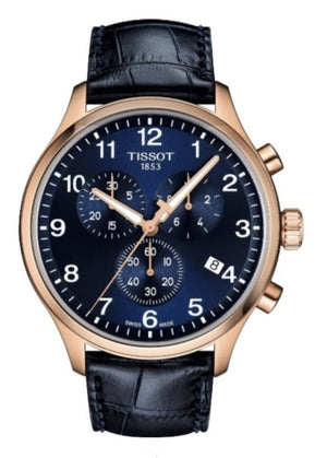Tissot T-Sport Chrono XL Blue Dial Blue Leather Strap Watch for Men - T116.617.36.042.00